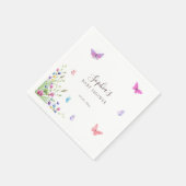 フローラバタフライピンクパープル自然をテーマ スタンダードカクテルナプキン (角)