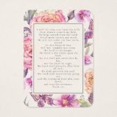 フローラバタフライフォトメモリアル祈りの言葉カード (裏面)