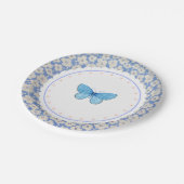 フローラバタフライプレートティーパーティー ペーパープレート (アングル)