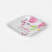 フローラバタフライベビーシャワー使い捨て ペーパープレート (傾斜あり)