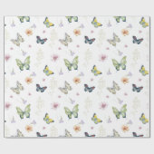 フローラバタフライボタニカルコテージコア ラッピングペーパー (フラット)