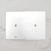 フローラバタフライマンダラ | パープルボホアートデザイン 箔グリーティングカード (外側レイダウン)