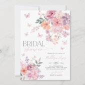フローラバタフライワイルドフラワーブライダルシャワー 招待状 (正面)