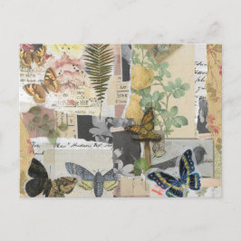 フローラバタフライヴィンテージエフェメラデクページ ポストカード