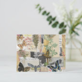 フローラバタフライヴィンテージエフェメラデクページ ポストカード (スタンド正面)