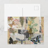 フローラバタフライヴィンテージエフェメラデクページ ポストカード (正面/裏面)