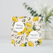 フローラバターカップ黄色い花のアドレスの変更 案内状 (スタンド正面)