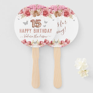 フローラバターフライズピンクハッピー15番目の誕生日ハンドF ハンドファン