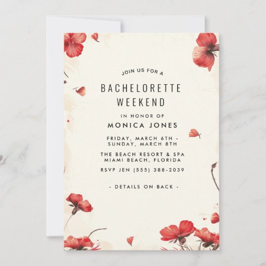 フローラバチェロレッテウィークエンドパーティの招待状 招待状 (正面)