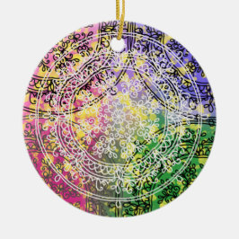 フローラバックグラウンドマンダ装飾用クッション セラミックオーナメント