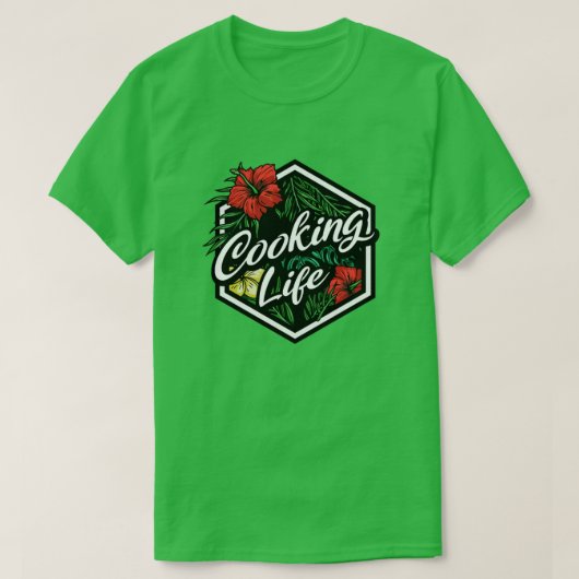 フローラバッジ料理ライフ Tシャツ (デザイン正面)