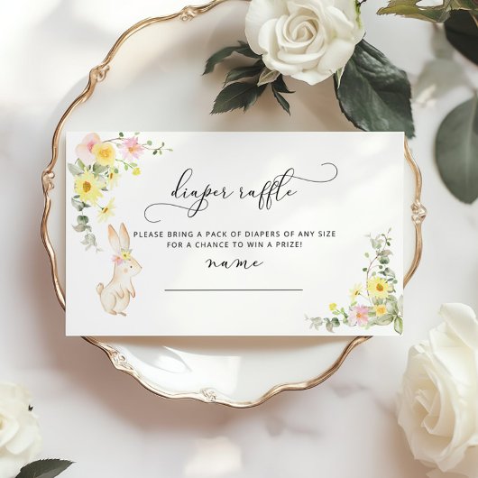 フローラバニーおむつラッフルチケット エンクロージャーカード