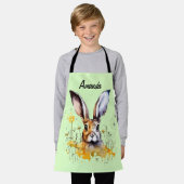 フローラバニーと黄色のタンポポ エプロン (着用した状態)