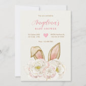 フローラバニーの赤ちゃんシャワー 招待状 (正面)