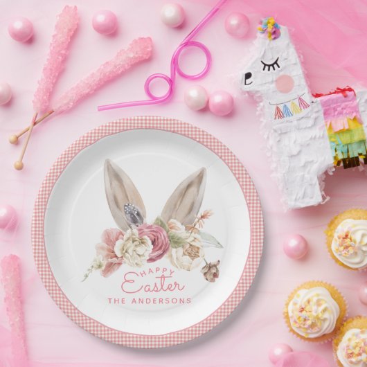 フローラバニーイヤーイースター紙プレート ペーパープレート (パーティー)