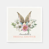 フローラバニーイヤーブライダルシャワー スタンダードカクテルナプキン (正面)