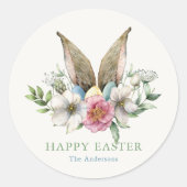 フローラバニーイヤー春イースター ラウンドシール (正面)