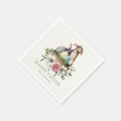 フローラバニーエッグハッピーイースター スタンダードカクテルナプキン (角)