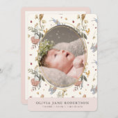 フローラバニーガール写真誕生発表 招待状 (正面/裏面)