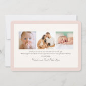 フローラバニーガール写真誕生発表 招待状 (裏面)