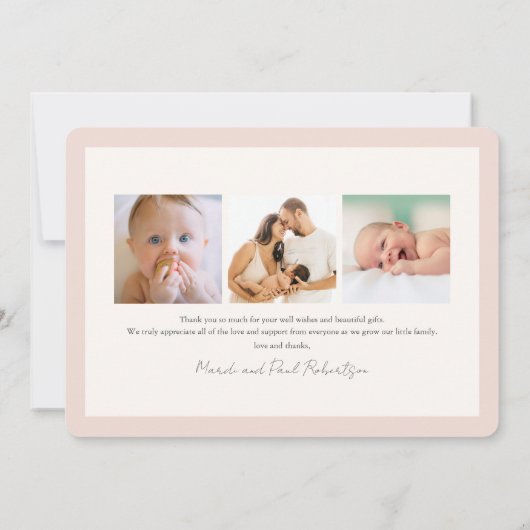 フローラバニーガール写真誕生発表 招待状 (裏面)