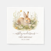 フローラバニーガール春1st誕生日 スタンダードカクテルナプキン (正面)