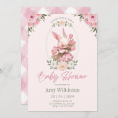 フローラバニーバビシャワー招待状 名門私立校風の 招待状 (正面/裏面)