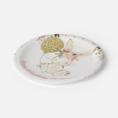 フローラバニーバースデーパーティー紙プレート ペーパープレート (アングル)