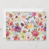 フローラバニーラビットウォーターカラーかわいい赤ちゃんシャワー 招待状 (裏面)