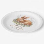 フローラバニーラビットベビーシャワー ペーパープレート (アングル)