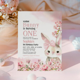 フローラバニーラビット1st誕生日招待状 招待状
