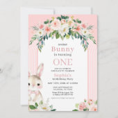 フローラバニーラビット1st誕生日招待状 招待状 (正面)