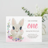 フローラバニー誕生日パーティーへの招待 |イースター 招待状 (スタンド正面)