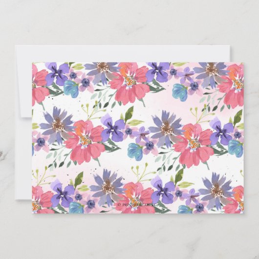 フローラバニー誕生日パーティーへの招待 |イースター 招待状 (裏面)