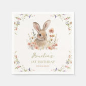 フローラバニー誕生日ペーパーナプキン スタンダードカクテルナプキン (正面)