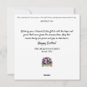 フローラバニー音楽ノートアールヌーボーイースター シーズンカード (裏面)