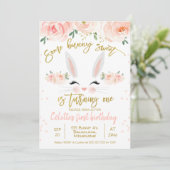 フローラバニー顔1st誕生日招待状 招待状 (スタンド正面)