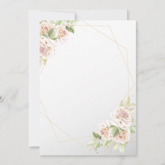 フローラバブルとブライトカップルのシャワー招待状 招待状 (裏面)