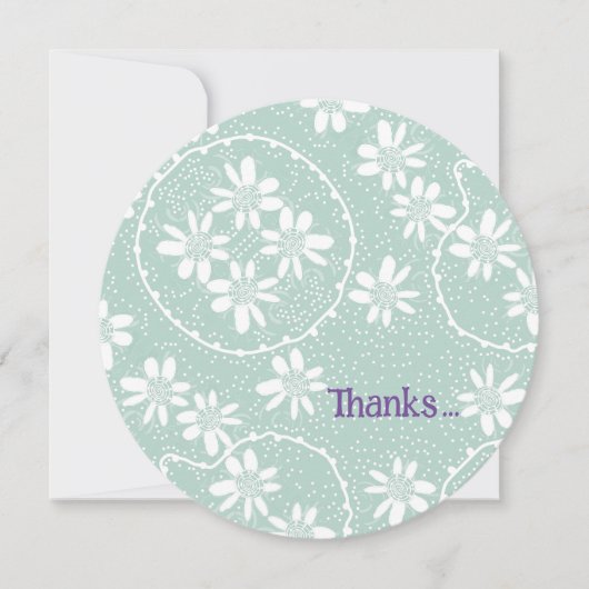 フローラバブル水玉模様アヒル卵サンキューカード (正面)