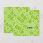 フローラバブル水玉模様ピーグリーンサンキューカード (正面/裏面)