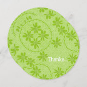 フローラバブル水玉模様ピーグリーン2サンキューカード (正面/裏面)