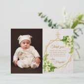 フローラバプテスホワイトリリーマーブルー金ゴールドクロス サンキューカード (スタンド正面)