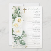 フローラバプテスマが祈りの言葉カード空白のに記入 招待状 (正面)