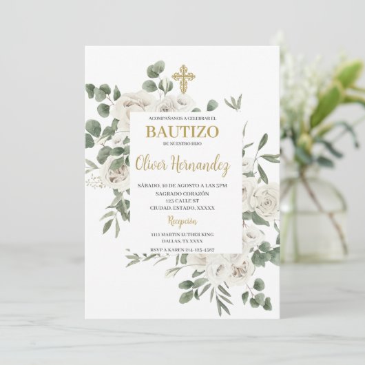 フローラバプテスマスペインの招待状 招待状 (スタンド正面)