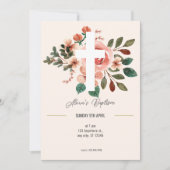 フローラバプテスマ招待状とクロスエレガントズ 招待状 (正面)