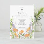 フローラバプテスマ招待状水彩ワイルドフラワー 招待状 (スタンド正面)
