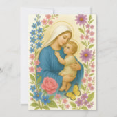 フローラバプテスマ招待状forベビーガールバタフライ 招待状 (裏面)