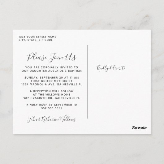 フローラバプテスマ金ゴールド&ピンクマグノリアス ポストカード (裏面)