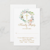 フローラバプテスマ《キリスト教》洗礼式や命名式ファースト・ホリー・コミューン 出欠カード (正面/裏面)