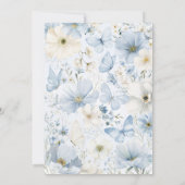 フローラバプテスマ《キリスト教》洗礼式や命名式ブルーバタフライボーイ 招待状 (裏面)